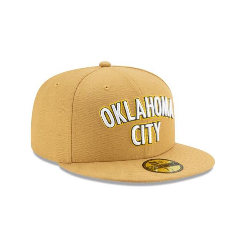 NBA Oklahoma City Thunder 2019 Authentics City Series Alt 59Fifty Fitted (VFA2485) - Brown New Era Caps